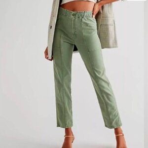 Mother The Springy Ankle Jeans Women Cinch Waist Green Bay Wash 28